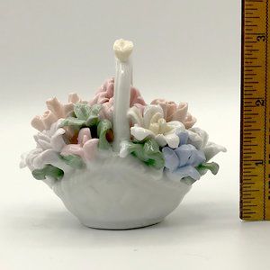Ceramic Flowers in Decorative Ceramic Basket